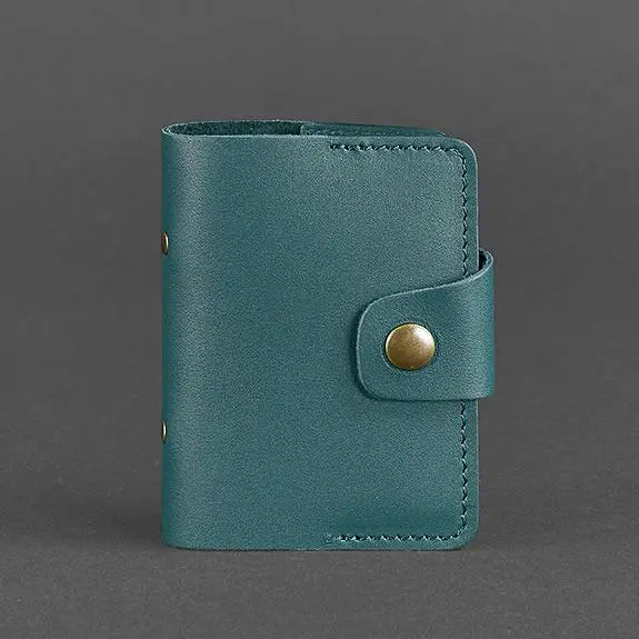 Жіночий шкіряний кард-кейс 7.1 (Книжечка) зелений - фото 6