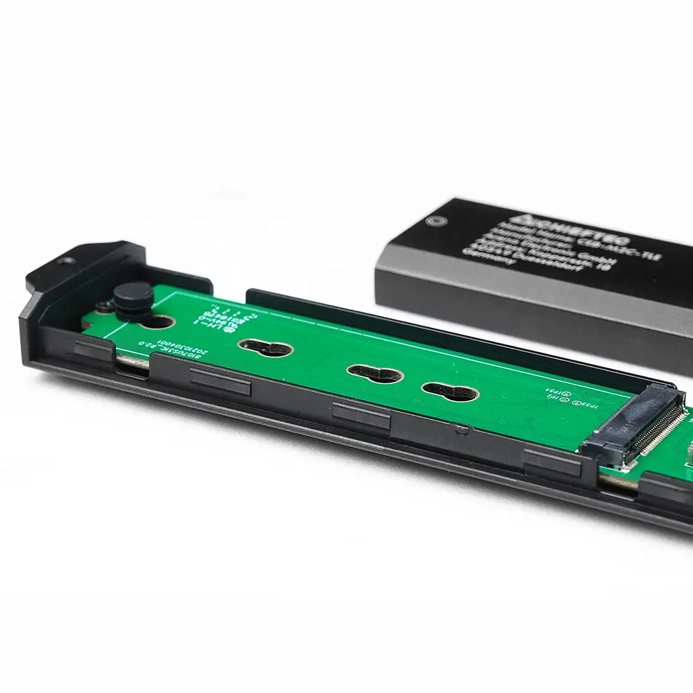 Корпус для M.2 NVME/SATA SSD CHIEFTEC CEB-M2C-TLE, aluminium,USB 3.2 Gen2 Type-C, Black, RETAIL - фото 4