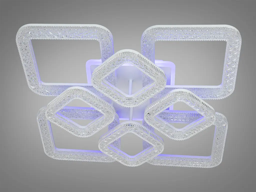 Потолочная светодиодная люстра с пультом, подсветкой, димером, 130W, белая - фото 3