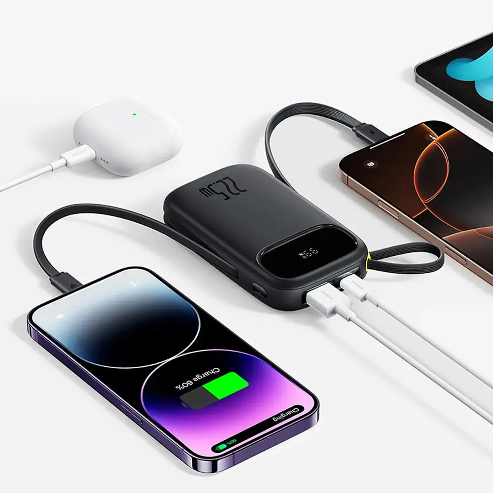 Зовнішній акумулятор Baseus Power Bank EnerFill FC31 Dual-Cable 10000mAh 22.5W (PPQD3-1022D) Black - фото 3