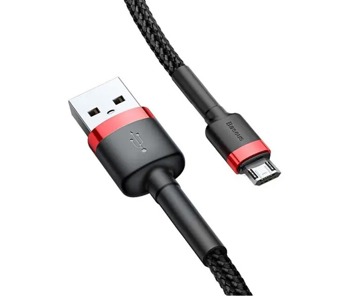 Кабель Baseus Cafule Cable USB for Micro 1.5A 2.0 м Red/Black (CAMKLF-C91) - фото 2