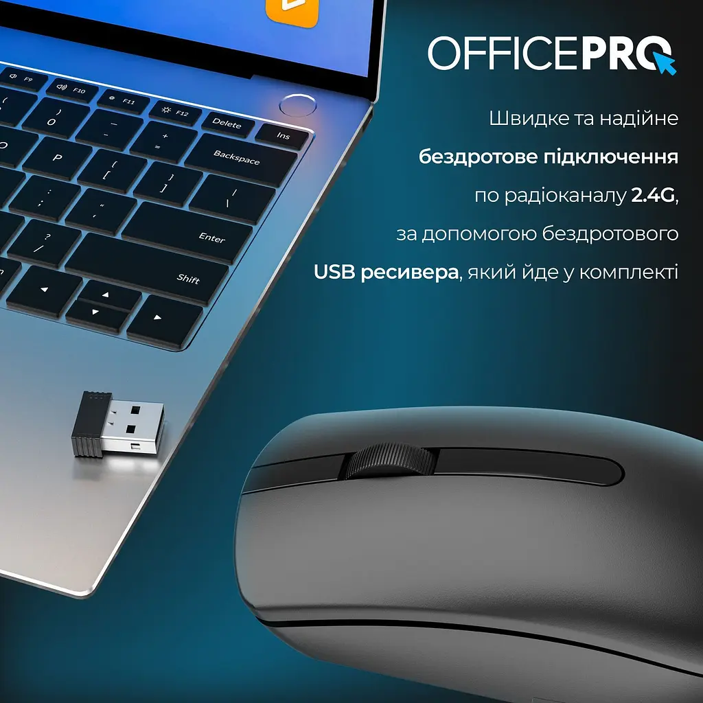 Миша OfficePro M175B Silent Click Wireless Black [144294] - фото 8