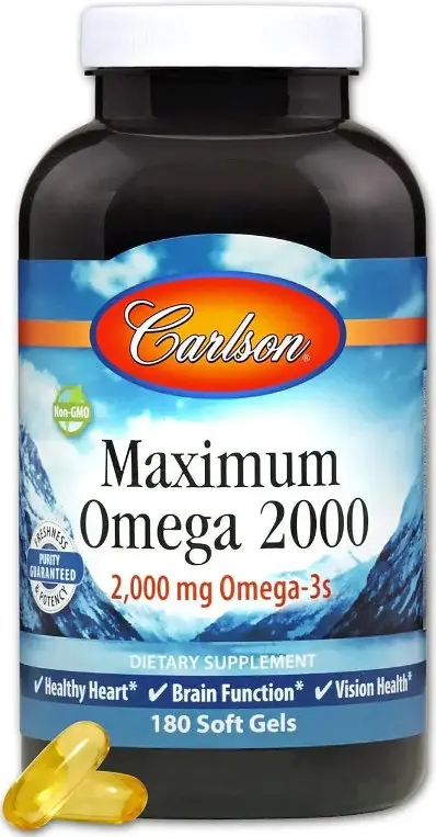 Омега 3 вітаміни Carlson Maximum Omega 2000 мг 180 кап