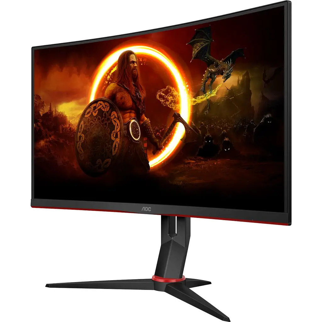 Монітор TFT 27" AOC C27G2Z3/BK, VA, 280Гц, 0,5ms, вигнутий, HDMIx2, DP, HAS, чорний з червоним (C27G2Z3/BK) - фото 7