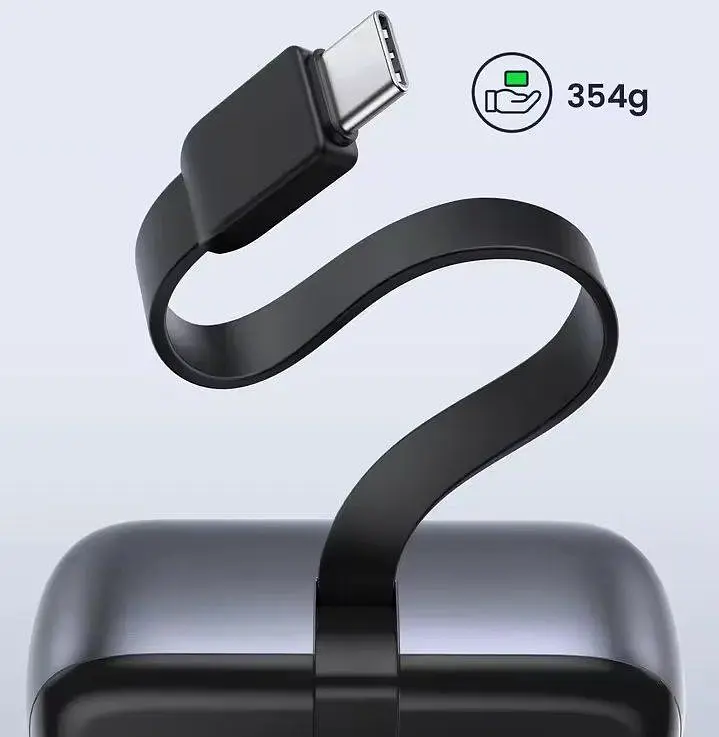 Повербанк Ugreen PB525 20000 mAh 22.5 Вт з вбудованим кабелем Type-C швидкою наскрізною зарядкою та LED дисплеєм - фото 7