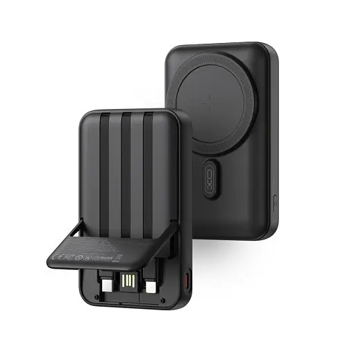 Універсальна мобільна батарея XO PR288 Magnetic 15W + PD20W with four cable 10000mAh Чорний