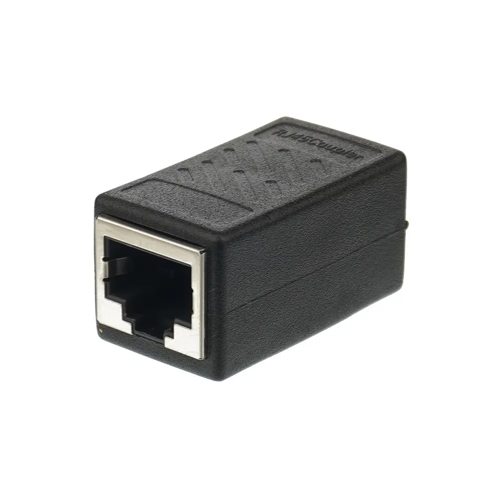 З'єднувач витої пари (інтернет-кабеля) - джойнер адаптер RJ45 - RJ45 мама - мама чорний