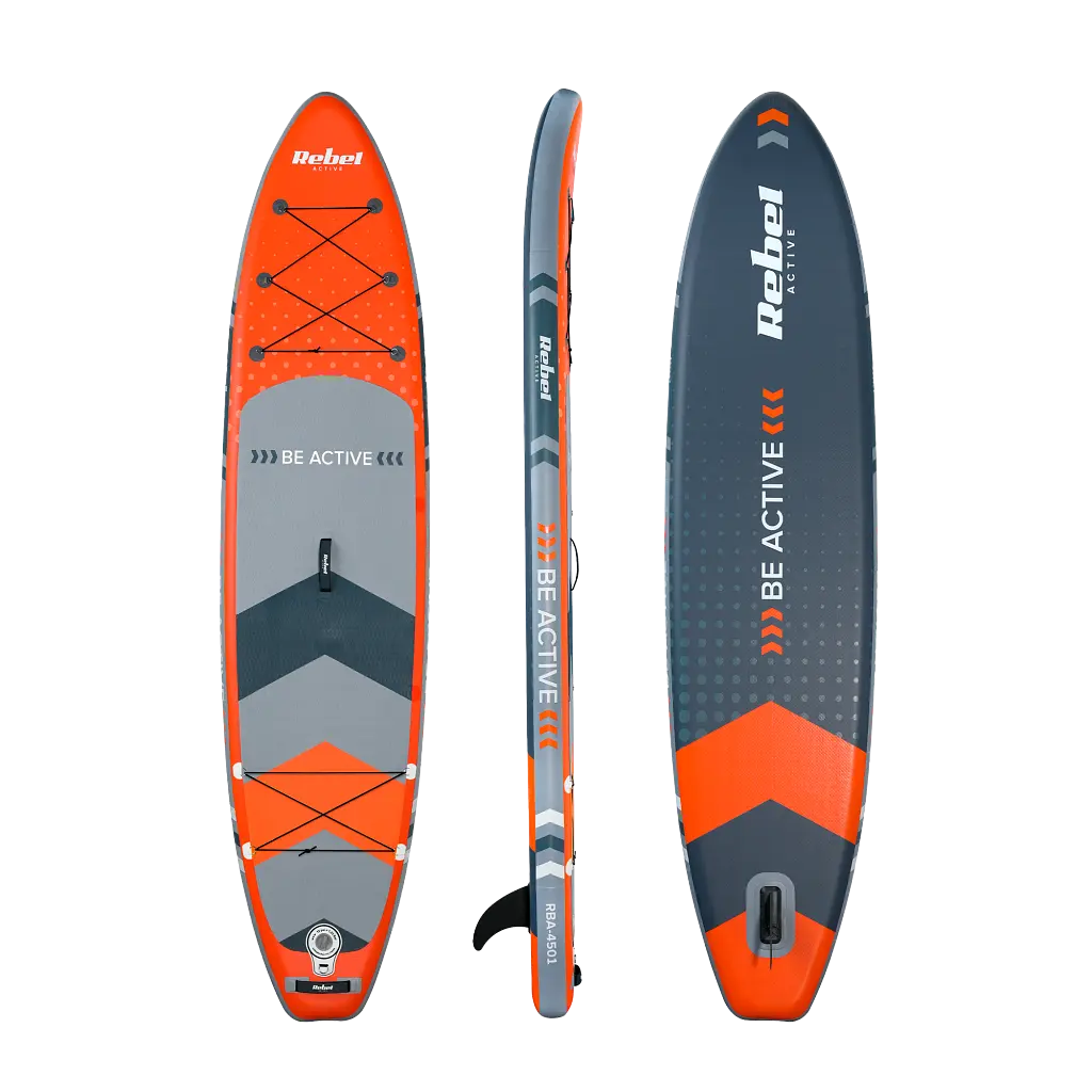 SUP доска Rebel Active 350 см с аксессуарами сапборд 150 кг 350 x 81 х 15 см Orange - фото 3