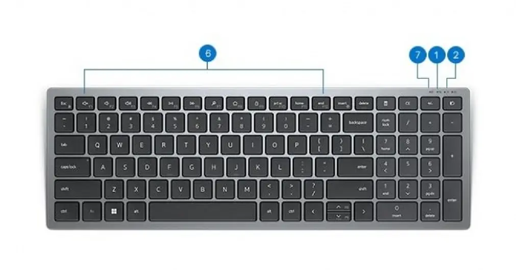 Dell Клавіатура Compact Multi-Device Wireless Keyboard - KB740 - Ukrainian(QWERTY) - фото 8
