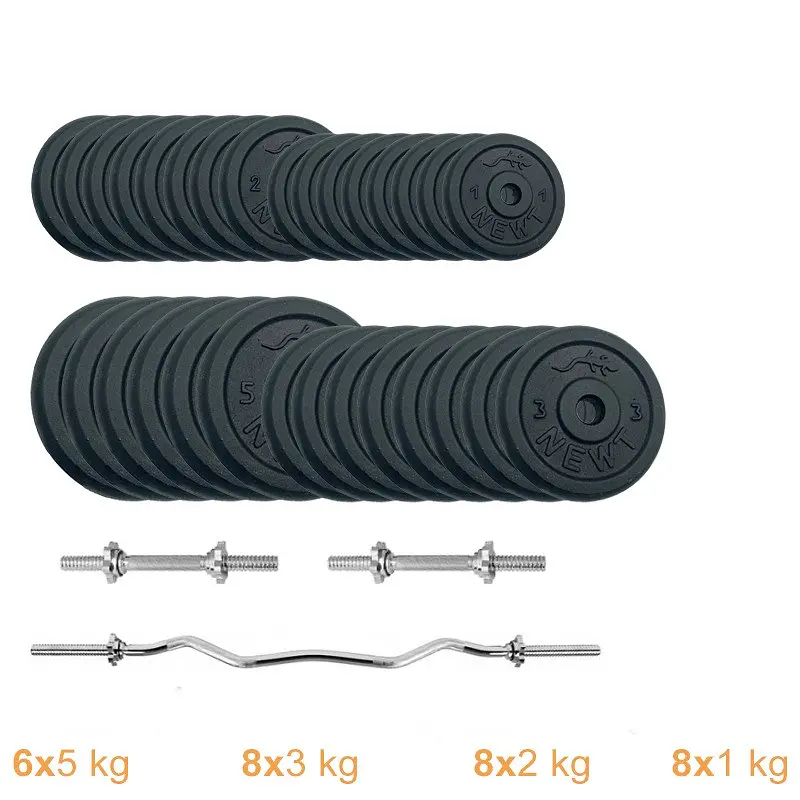 Набір штанга + гантелі металеві Newt Home Gym Set-W NE-M-W-SET-87 87 кг - фото 2