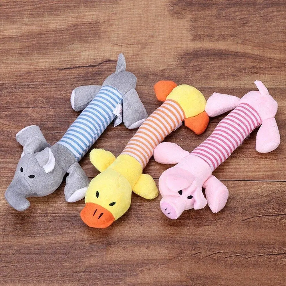 М'яка іграшка для собак Ducling, Elephant & Pig, сіра - фото 3