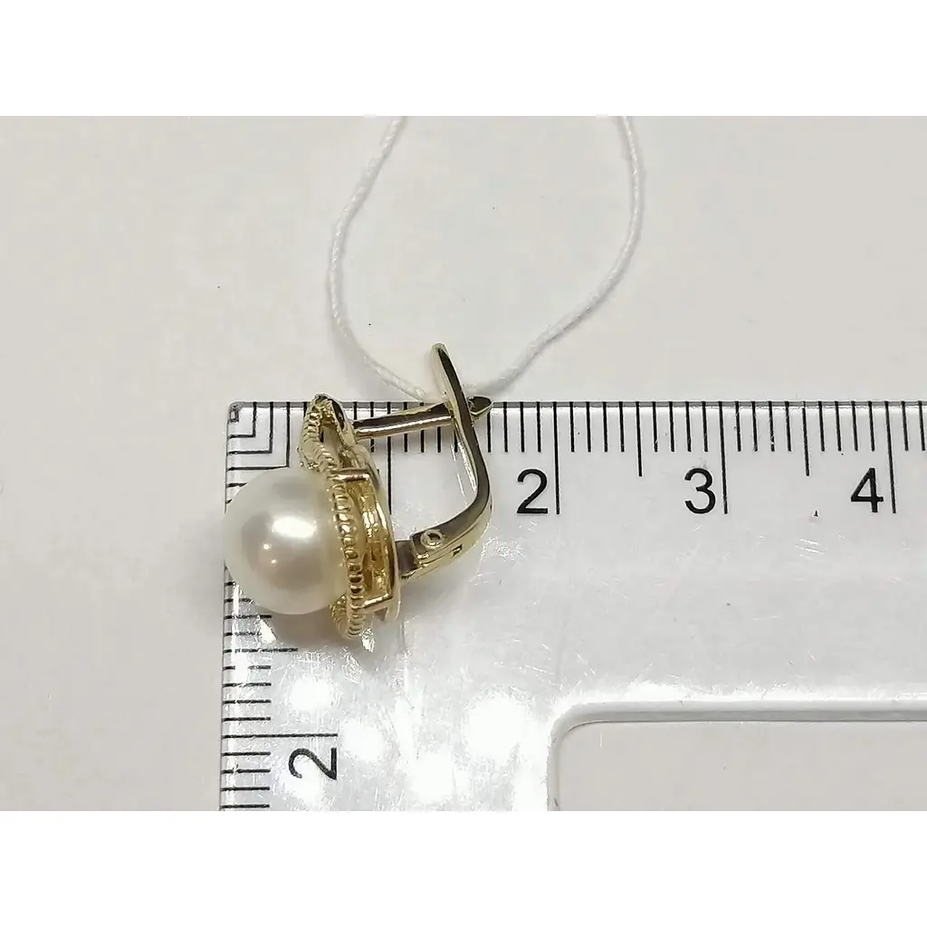 Золоті сережки Гаразд з перлами і фіанітами. 3532785 - фото 6