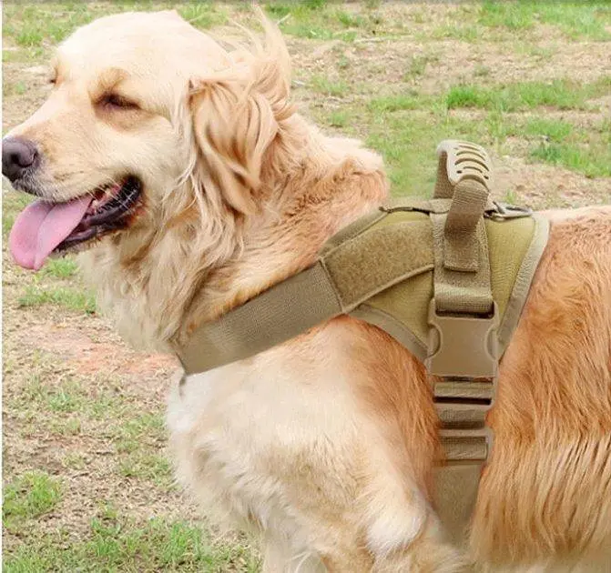Шлея для собак Harness, тактичний жилет з ручкою, Коричневий S - фото 2