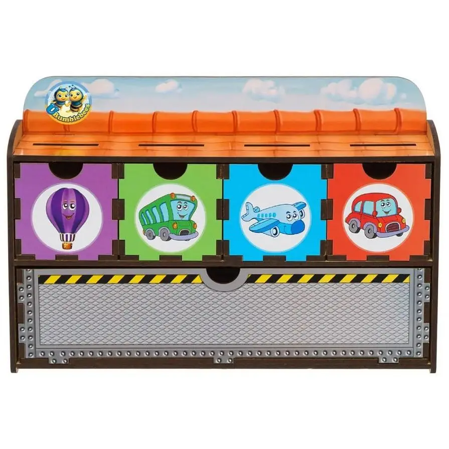 Настольная игра Ubumblebees Транспорт-1 PSD005 сортер-комодик деревянная - фото 2