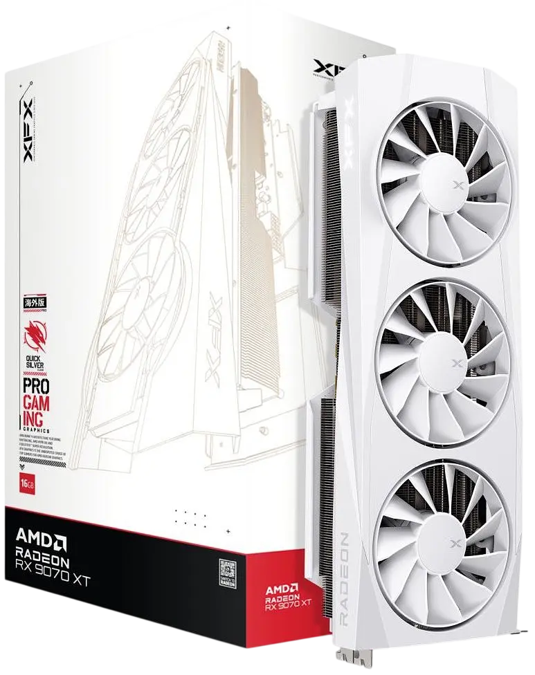 Відеокарта AMD Radeon RX 9070 XT 16GB XFX Quicksilver White (RX-97TQICKW9) - фото 4
