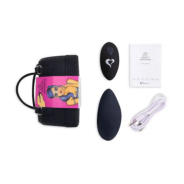 Вібратор в трусики FeelzToys Panty Vibrator Black з пультом ДК, 6 режимів роботи, сумочка-чохол - фото 6