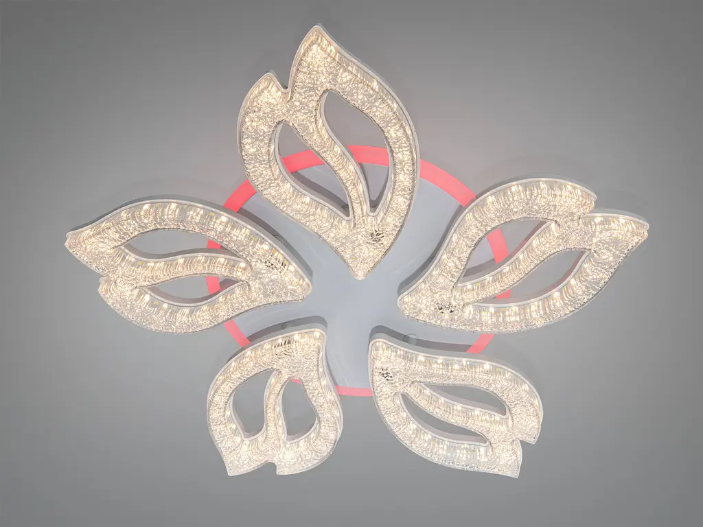 Сучасна LED-люстра Diasha 25100/5WH LED 3color біла 80 Вт з пультом і димером - фото 2