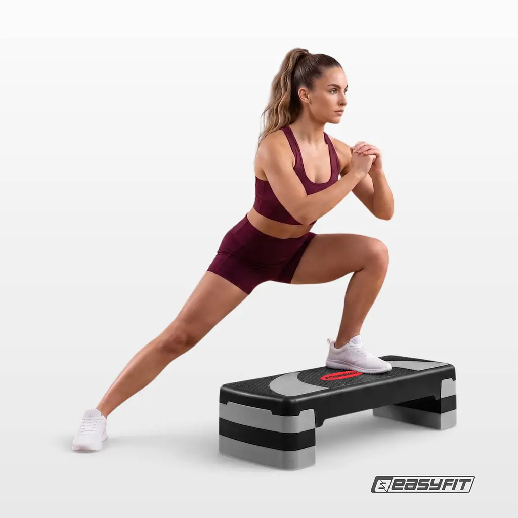 Степ-платформа EasyFit Step-B 3-ступінчаста чорно-сіра  - фото 8