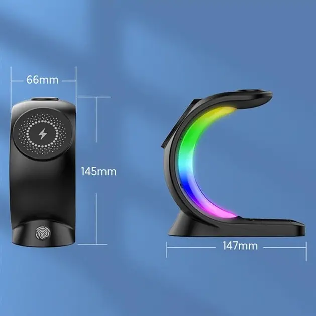 Беспроводная док-станция 3-в-1 T17 MagSafe RGB черный - фото 7
