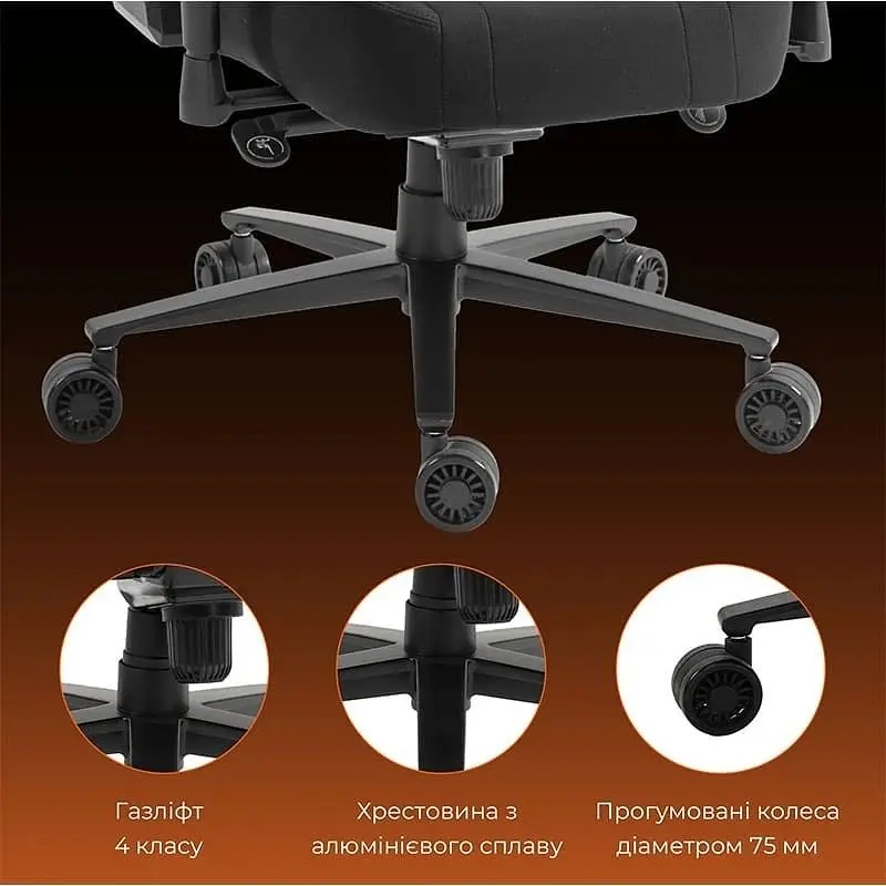 Крісло для геймерів GamePro Fabric Black (GC775B) - фото 4