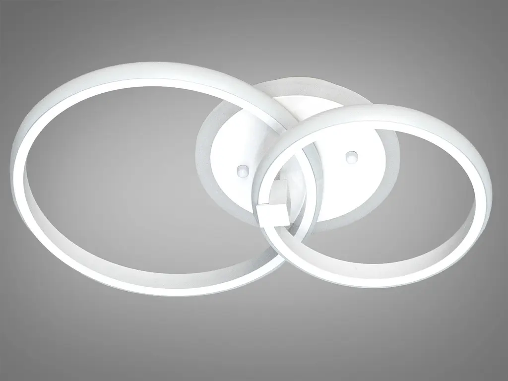 Люстра стельова Diasha 2526/2WH LED 3color біла 2 кільця пульт - фото 4