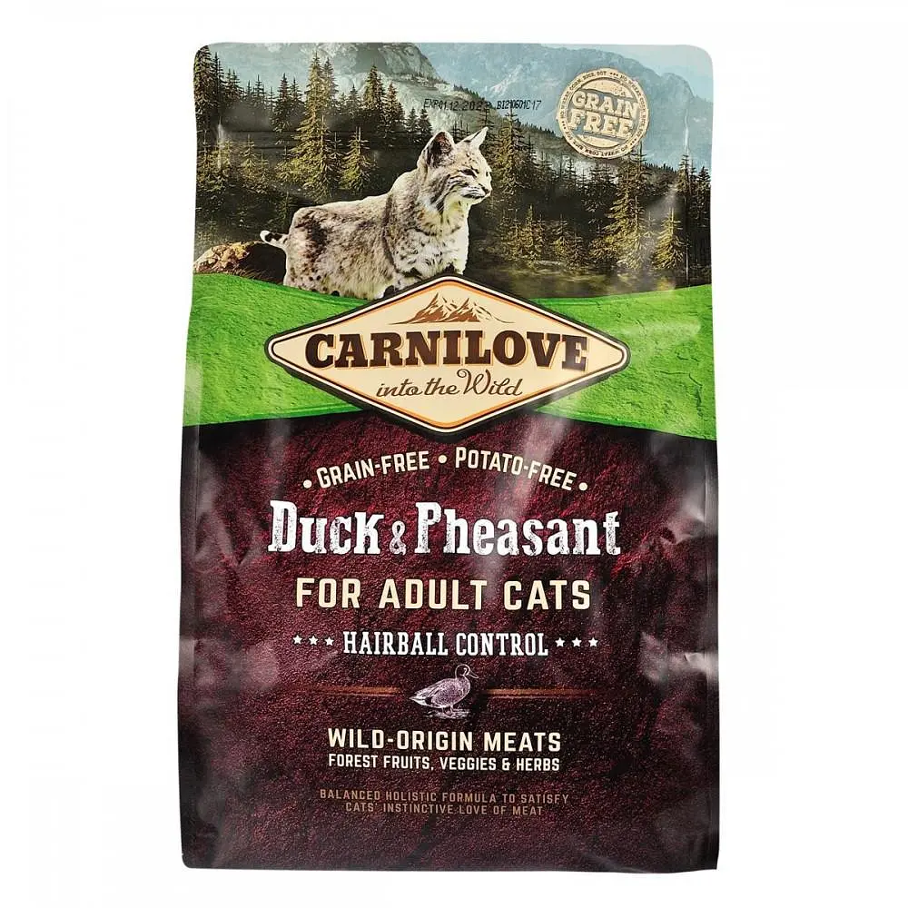 Сухой корм Carnilove Cat Duck & Pheasant Hairball Control 2 кг с уткой и фазаном для выведения комков шерсти - фото 3