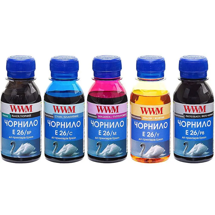 Комплект чорнил WWM для Epson XP-600/XP-605/XP-700 5х100г BP/PB/C/M/Y Пігментне/Водорозчинне (E26SET5-2)