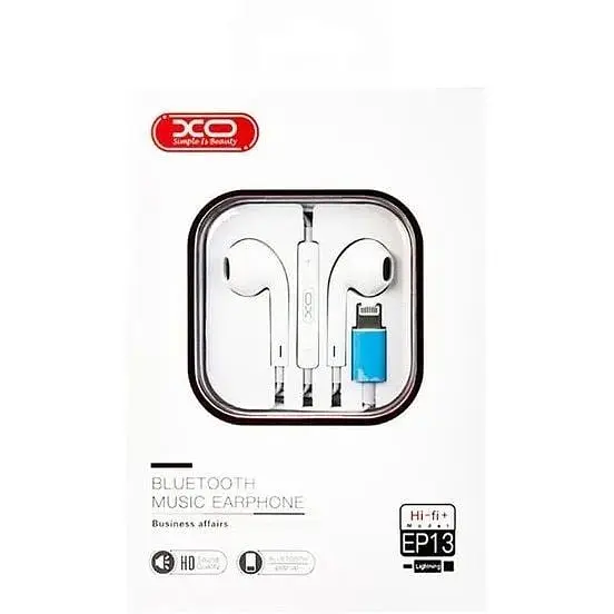 Проводные наушники для iPhone - XO EP13 белые - коннектор lightning - фото 2