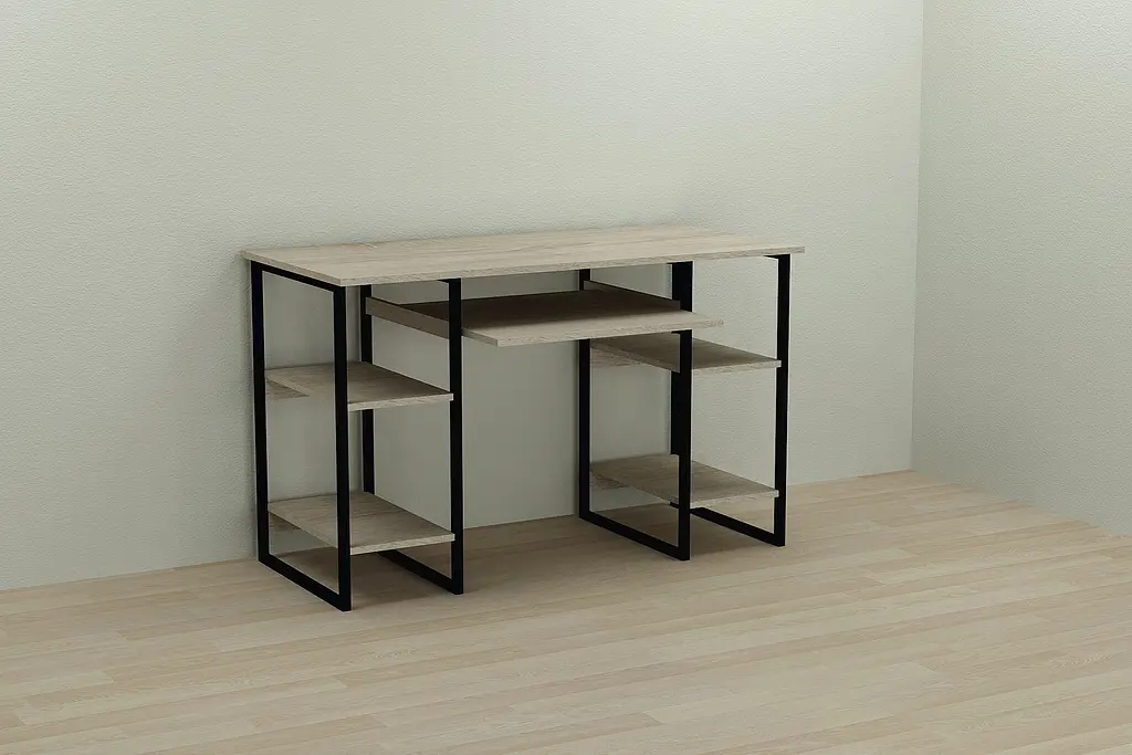 Компьютерный стол Ferrum-decor Тим 75x120x60 черный ДСП Дуб Сонома 16мм (FRD-103951) - фото 4