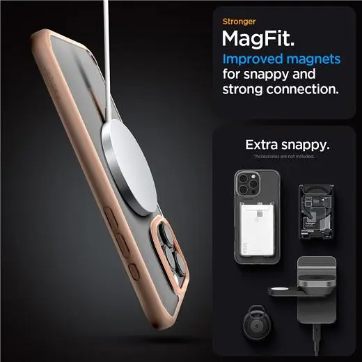 Прозорий чохол Spigen Ultra Hybrid MagSafe Rose Titanium для iPhone 16 Pro (ACS08695) - фото 4