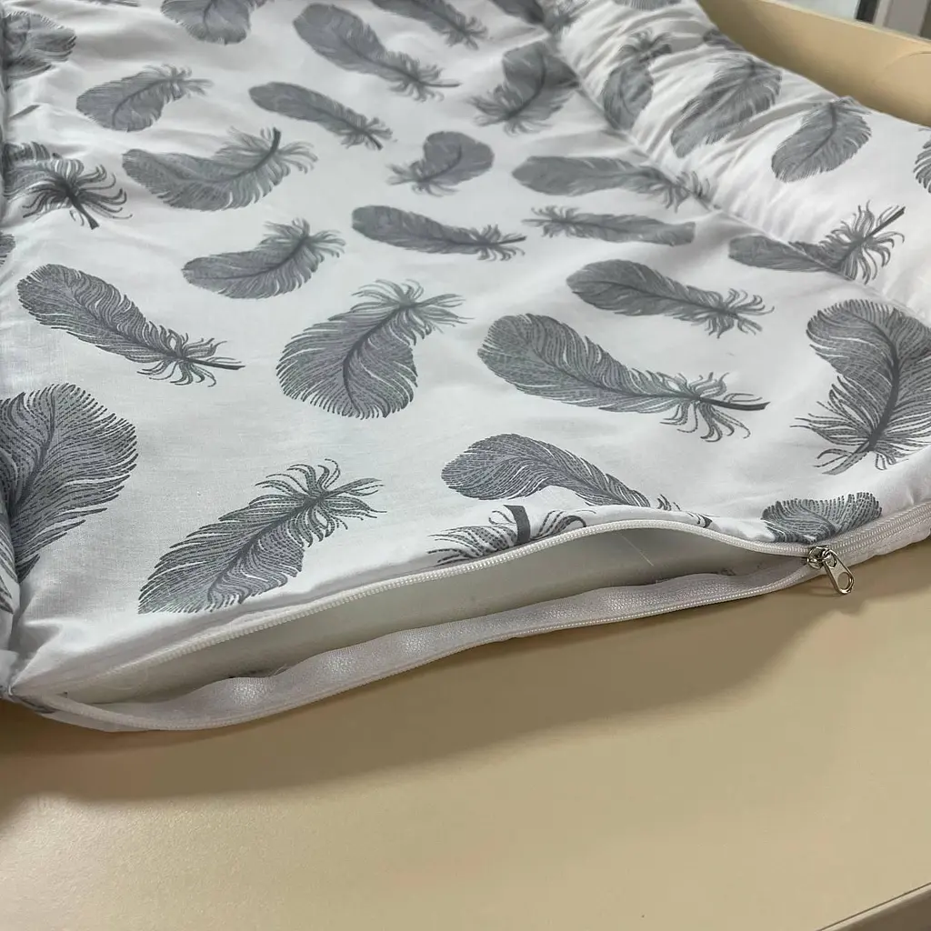 Сповивальний матрац на дитячий комод пеленатор або пеленальний столик м'який з бортами синтепон знімний універсальний розмір 70*55 см BST біло-сірий - фото 5