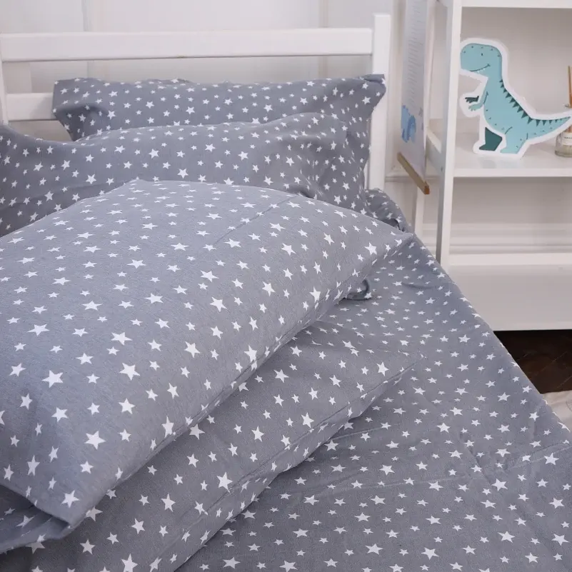 Пододеяльник MirSon Фланель 012 Grey Stars 110х140 см (2200009653230) - фото 13