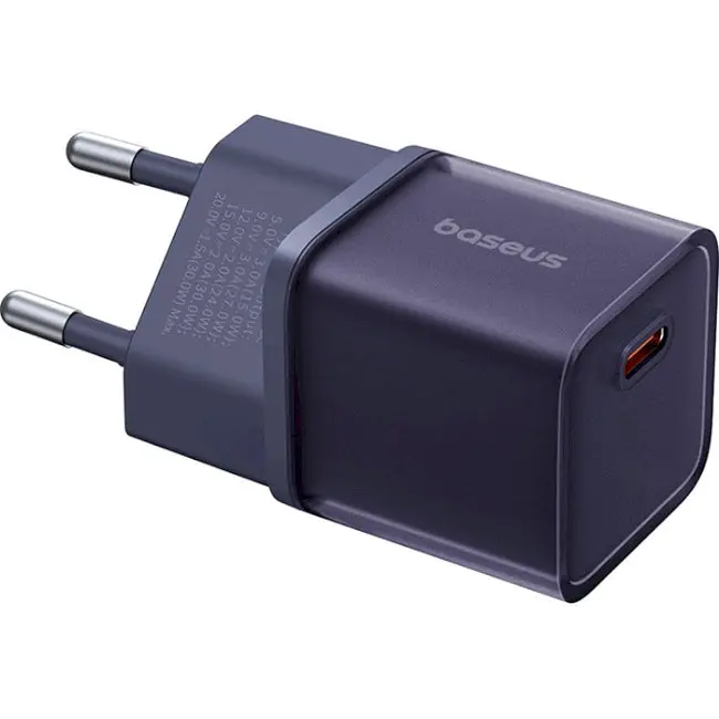 Мережевий зарядний пристрій Baseus GaN5S Fast Charger 1Type-C 30W EU P10162504523-00 Purple - фото 2