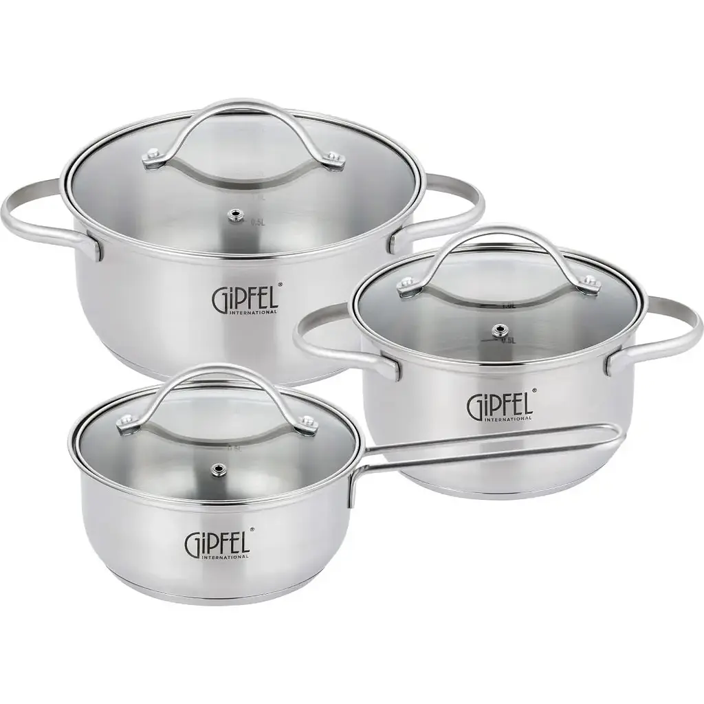 Набір каструль Gipfel Azalea з кришками 3 предмети (51061)