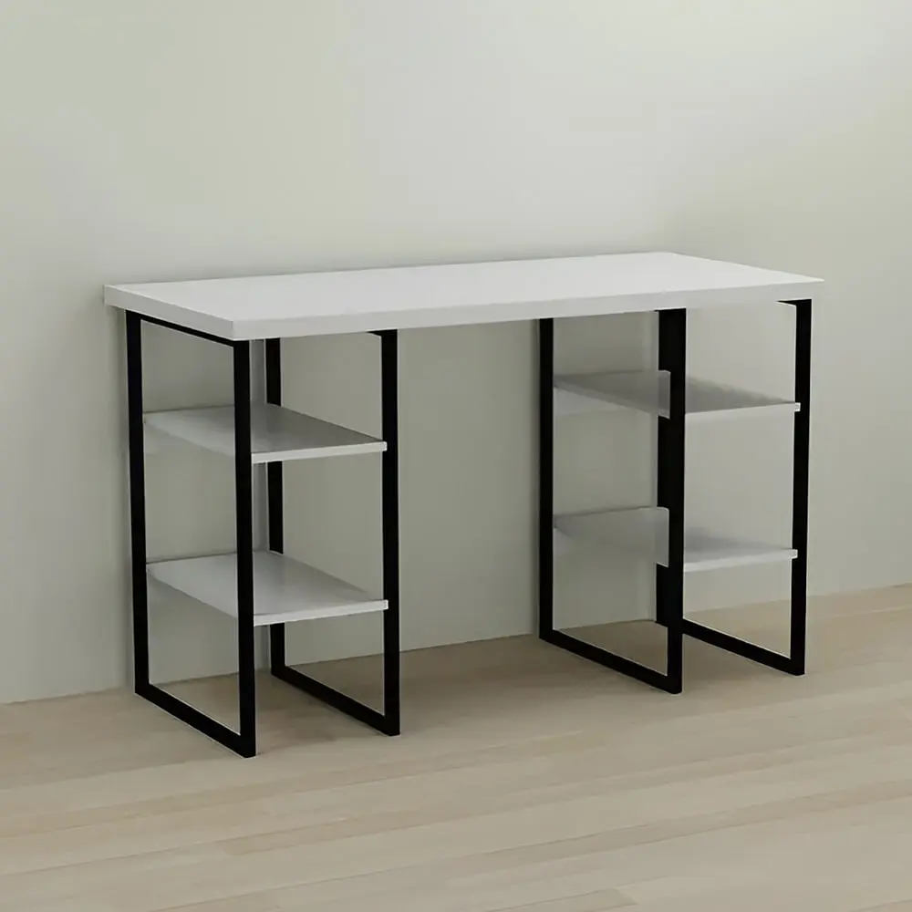 Комп'ютерний стіл Ferrum-decor Карен 75x140x60 чорний ДСП Білий 32мм (FRD-102055)
