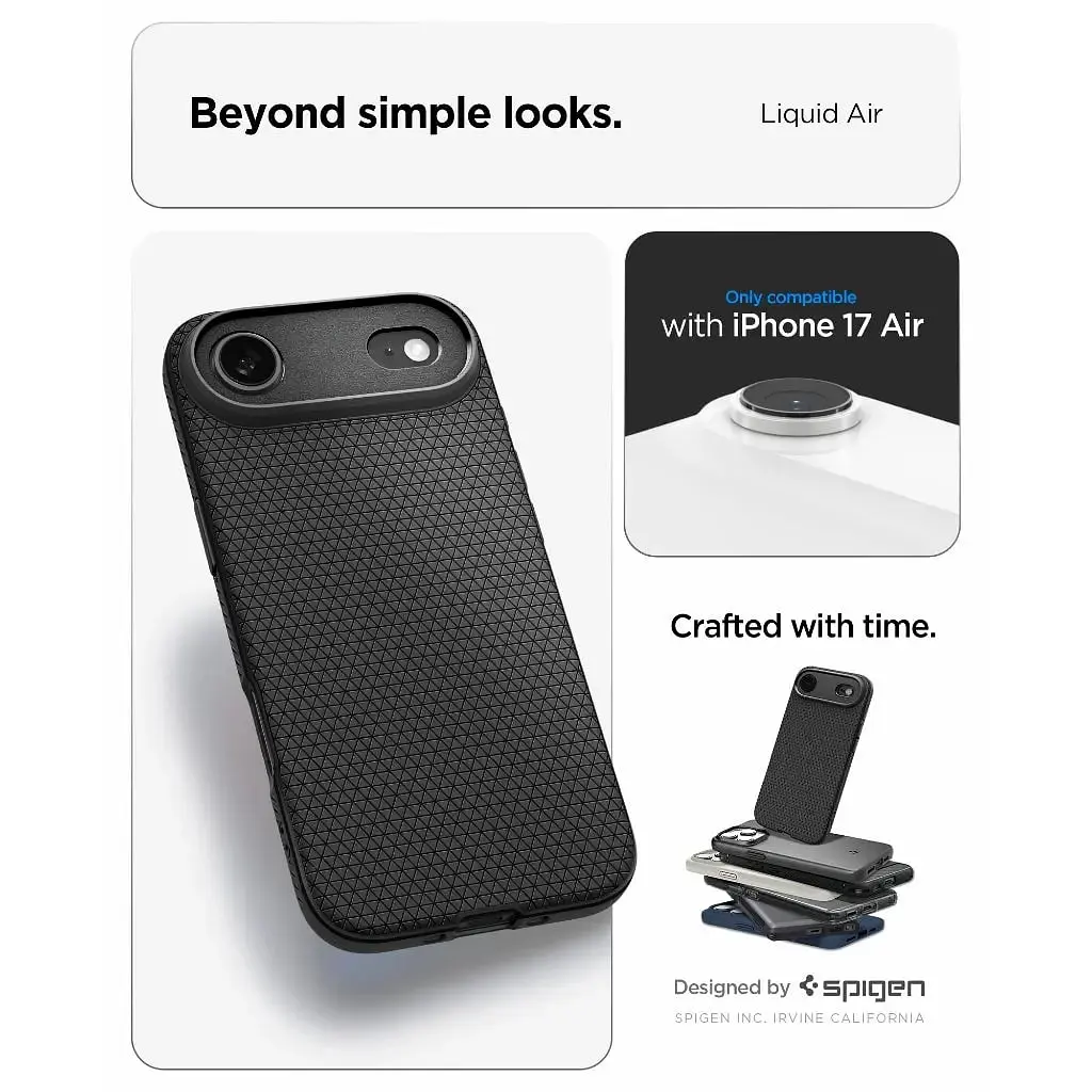 Чохол Spigen для iPhone 17 Air, Liquid Air, Matte Black teh0019362 - фото 7