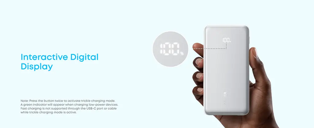 Акумулятор зовнішній Anker Zolo Power Bank 10000mah вбудований кабель USB-C білий - фото 3
