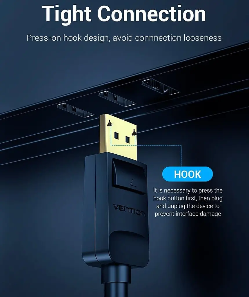 Кабель Vention DisplayPort-HDMI V 1.2 1.5 м (HAGBG) - фото 2