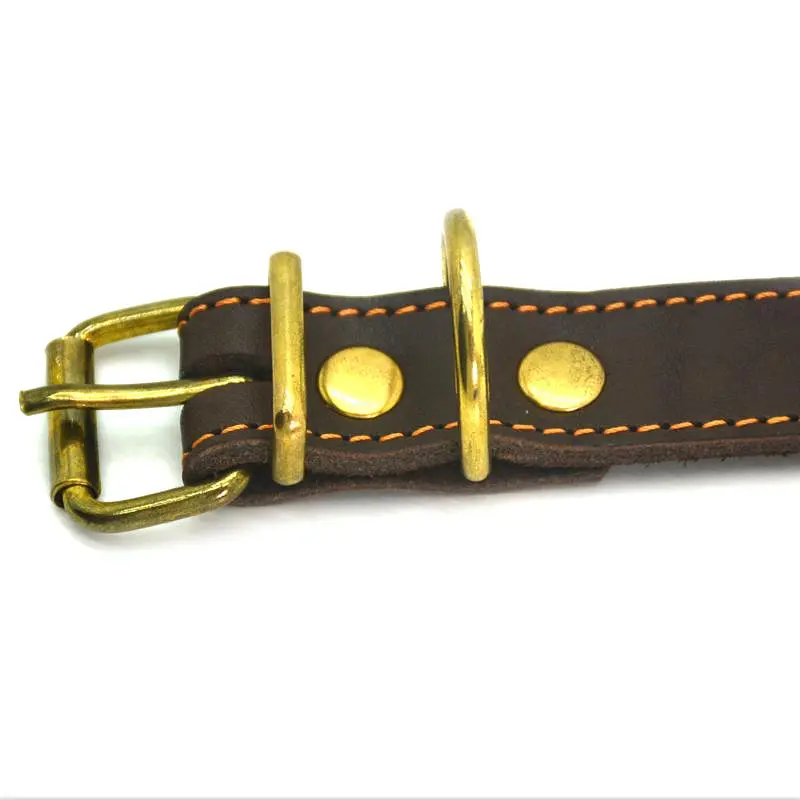 Нашийник для собак Zoo-hunt шкіряний О Класік коричневий 2,0/30-38 см - фото 2