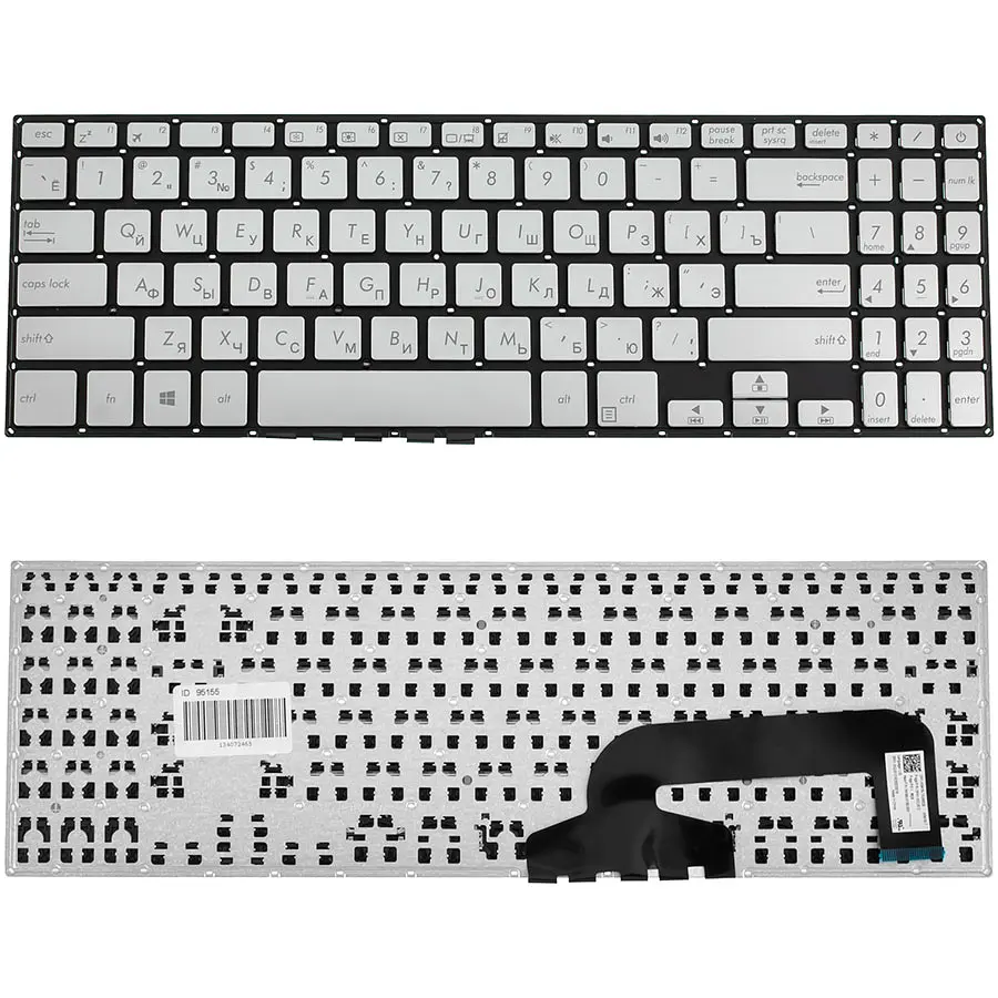 Клавіатура для ноутбука ASUS (X507 series) rus, silver, без фрейма (оригінал) - фото 2