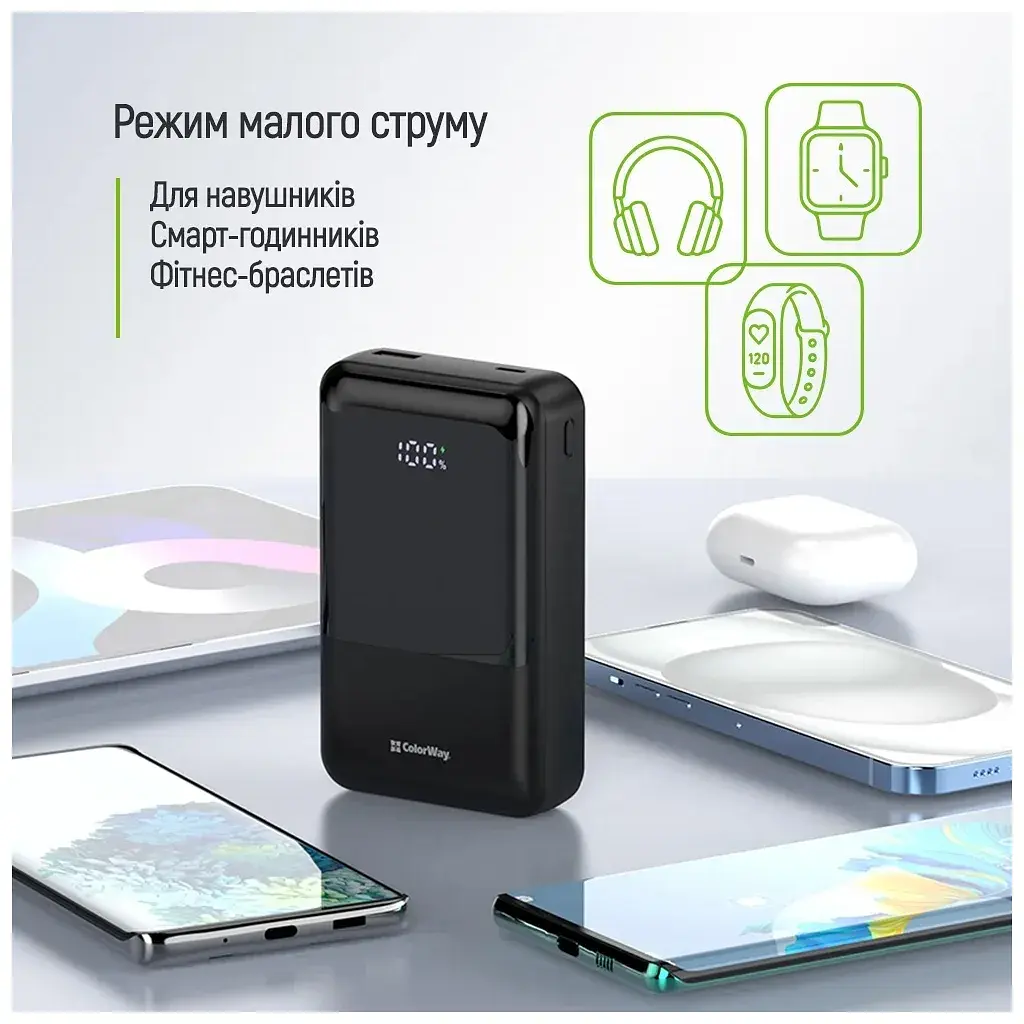 Батарея універсальна ColorWay 20 000 mAh DigiPower PD/45W, QC/4.0, Black (CW-PB200LP04BK) - фото 10