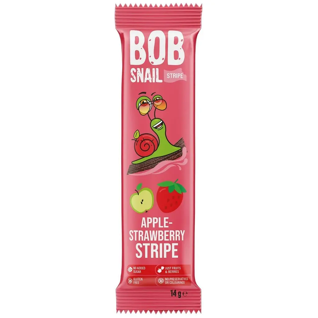 Уцінка. Цукерки фруктово-ягідні Bob Snail Яблучно-полуничний страйп 84 г (6 шт. х 14 г) - фото 2