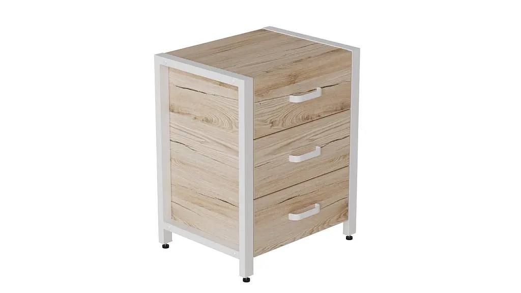 Тумба универсальная Ferrum-decor Вивьен 3 50x41x40 белый ДСП Дуб Сан-Марино 16мм (FRD-104192) - фото 4