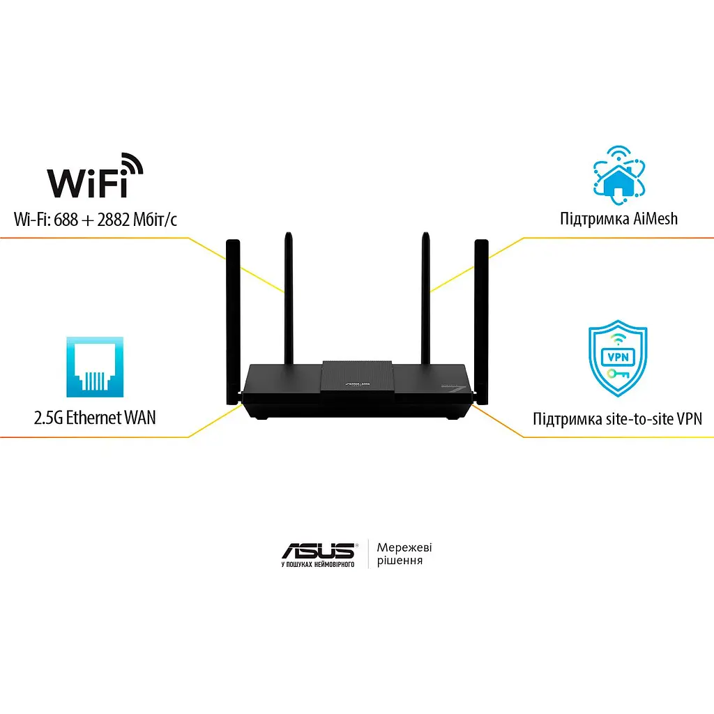 Беспроводной маршрутизатор (роутер) Asus RT-BE50 [143041] - фото 10