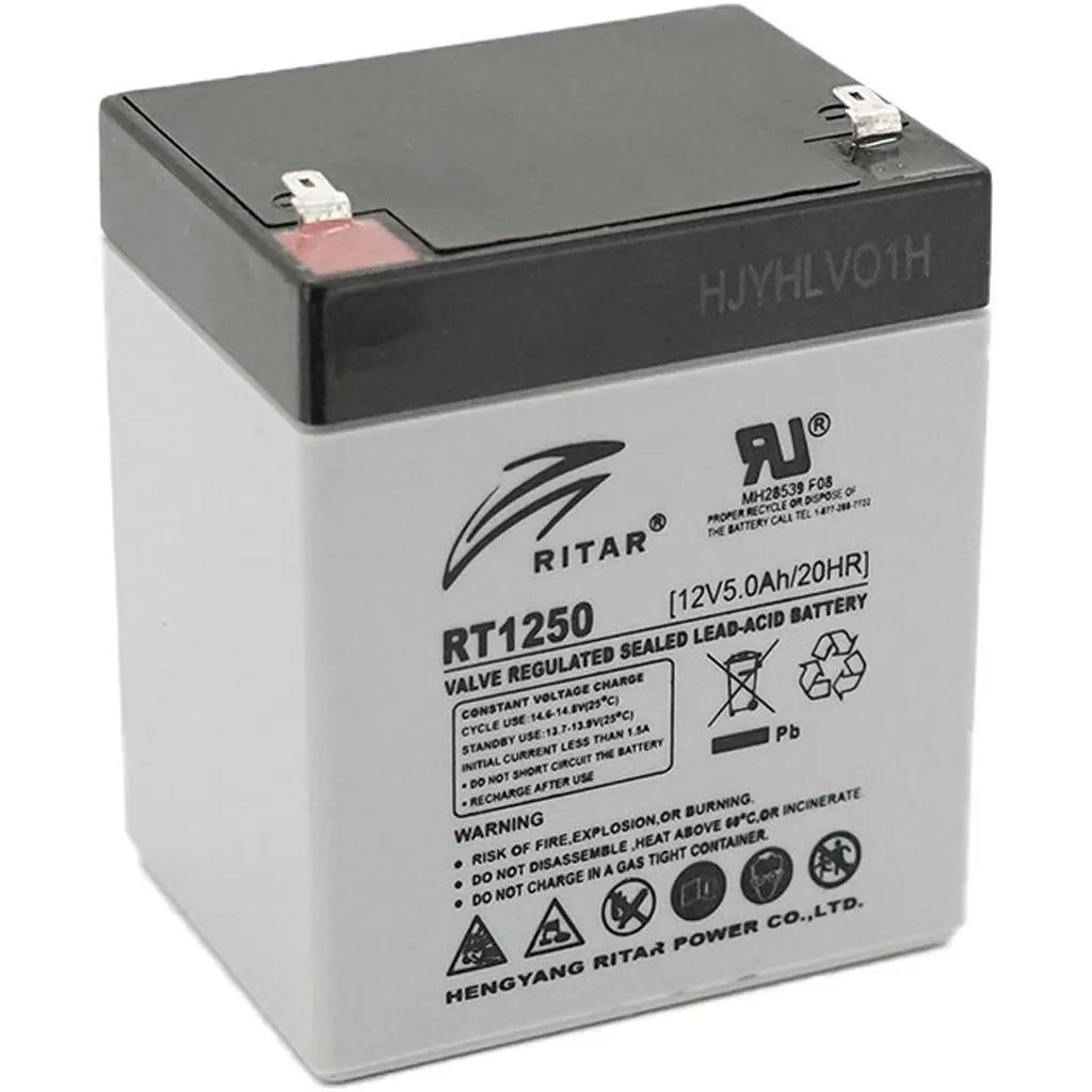 Акумулятор Ritar AGM 12V (12V/5Ah/60Wh) (RT1250) [125664] - фото 2