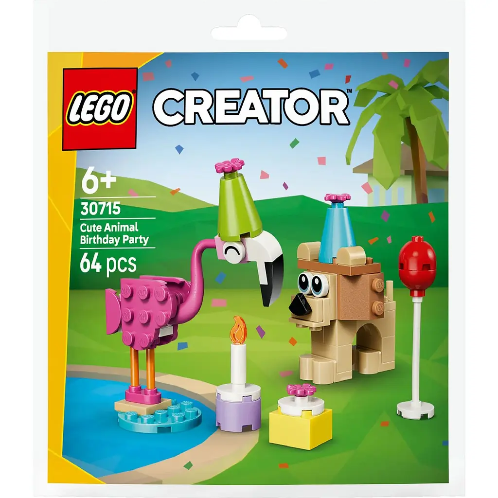 Конструктор LEGO Creator Чарівна вечірка тваринок до дня народження 64 деталі (30715) - фото 1