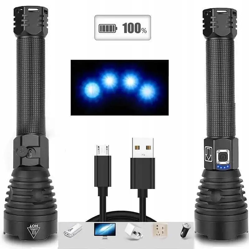 Тактический фонарь Heckermann XHP90 Zoom 5000mAH мощный - фото 6