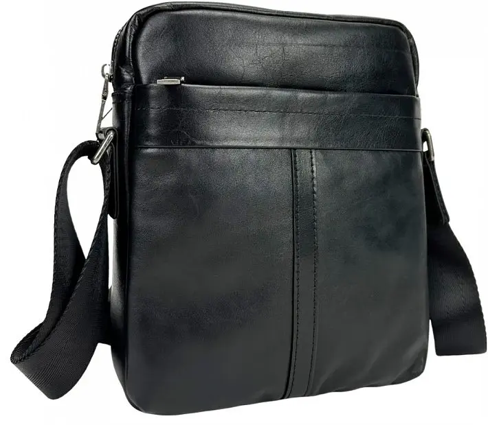 Чоловіча сумка Tiding Bag з натуральної шкіри Чорна (S8017A) - фото 4