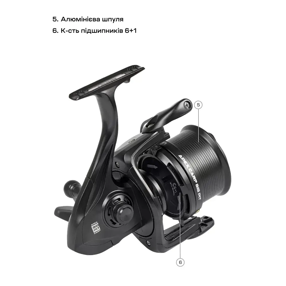 Котушка Brain Apex Carp Big Pit 8000 6+1BB - фото 8
