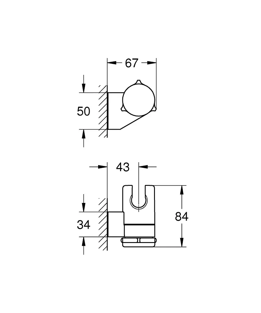 Держатель ручного душа Grohe Tempesta 27595001 Хром - фото 6